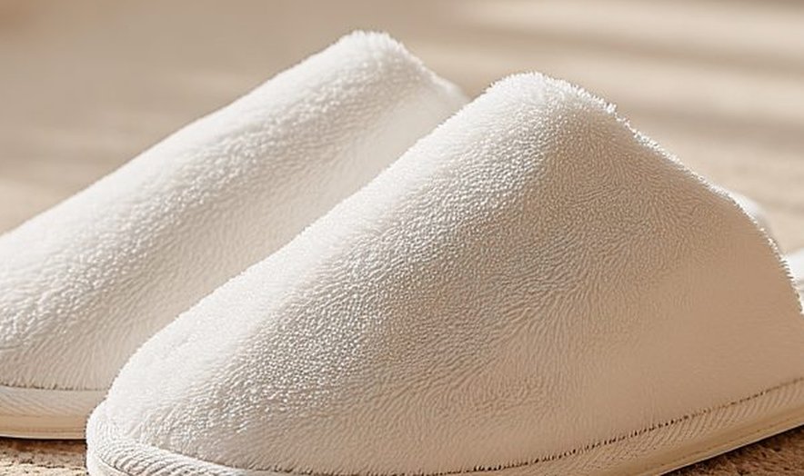 White terry slippers