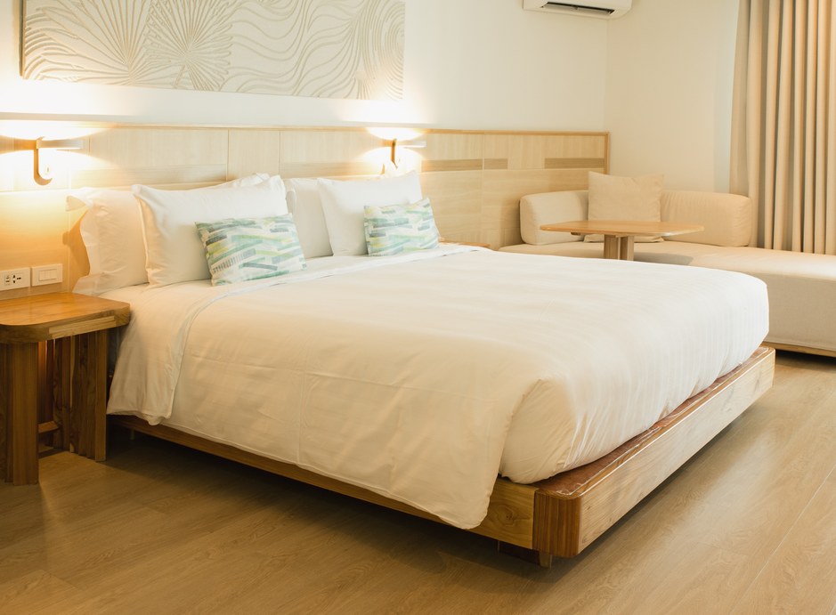 Made hotel bed